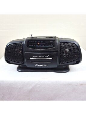 Lifelong Baby Boom Box Model 2225 AM/FM Portable Radio Black 6V Battery Powered